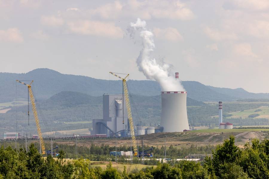 Blick auf das nordböhmische Kohlerevier bei Mariánské Radčice