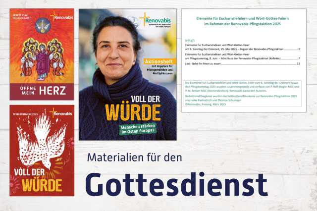 Gebetsbild von Renovabis aus dem Jahr 2008 mit Taube und Schriftzug Renovabis faciem terrae