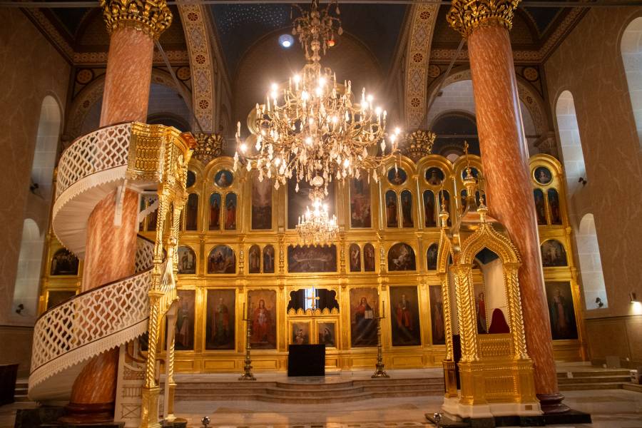 In der neuen orthodoxen Kathedrale in Sarajevo